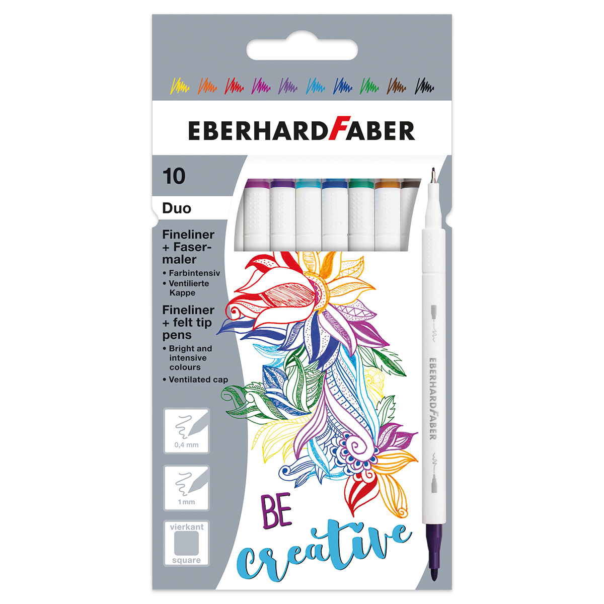Duo Fineliner und Filzstift 10 St./Farben