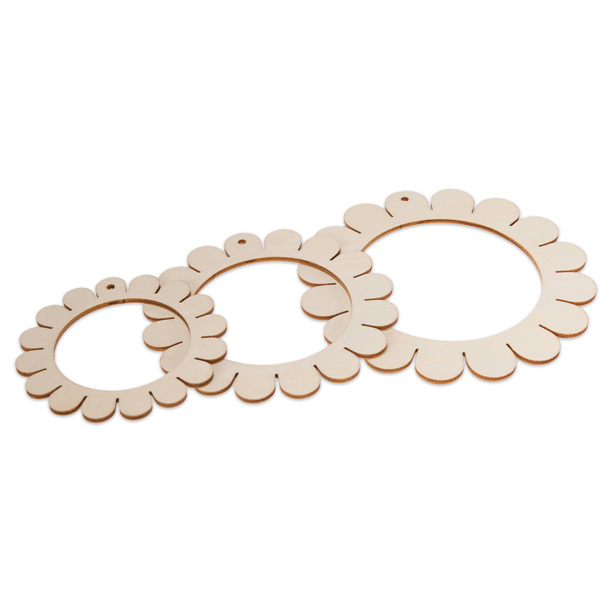 Web-Blume Set 6-teilig Holz natur