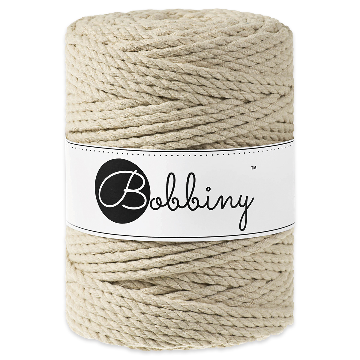 Bobbiny 3PLY Makramee-Kordel Ø 5mm beige