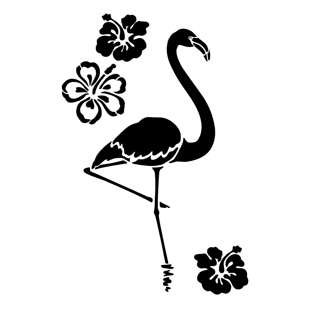 Universal-Schablone DIN A4 Flamingo & Blumen