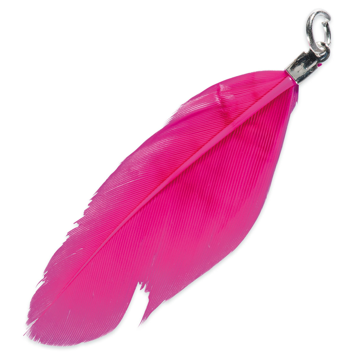 Feder-Anhänger ca. 48mm lang 7 St. fuchsia uni