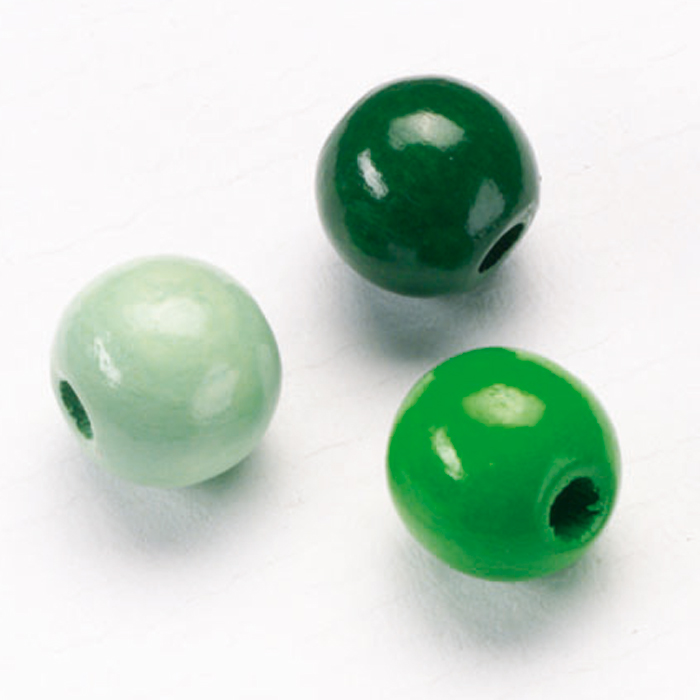 52828460EbV2B7sNUsykB Holzperlen-Mix 8mm 85 St. grün mix