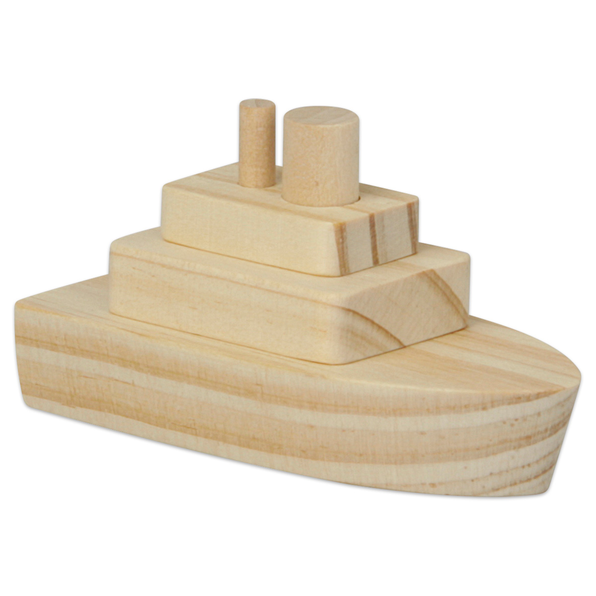 Holzbausatz Dampfer 8x4x4,5cm 2 St. natur