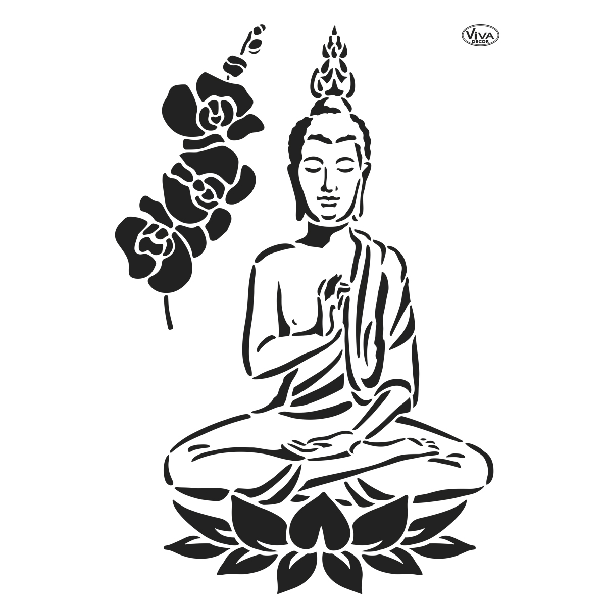 Universal-Schablone DIN A4 Buddah & Orchidee