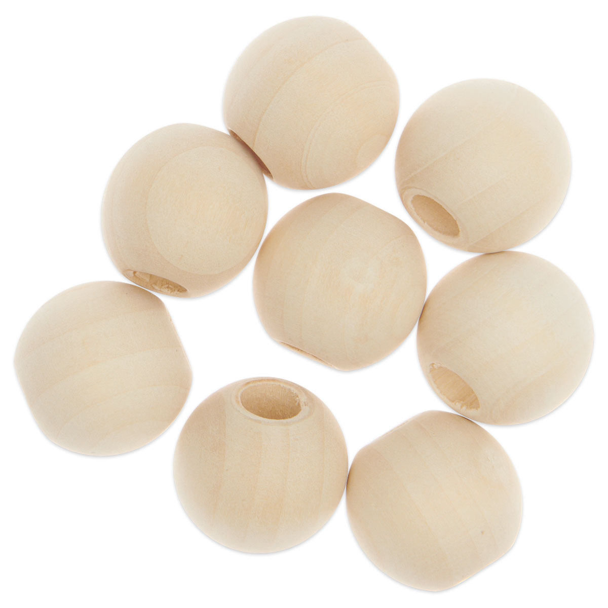 Makramee-Holzperlen Ø 25mm 8 St. natur