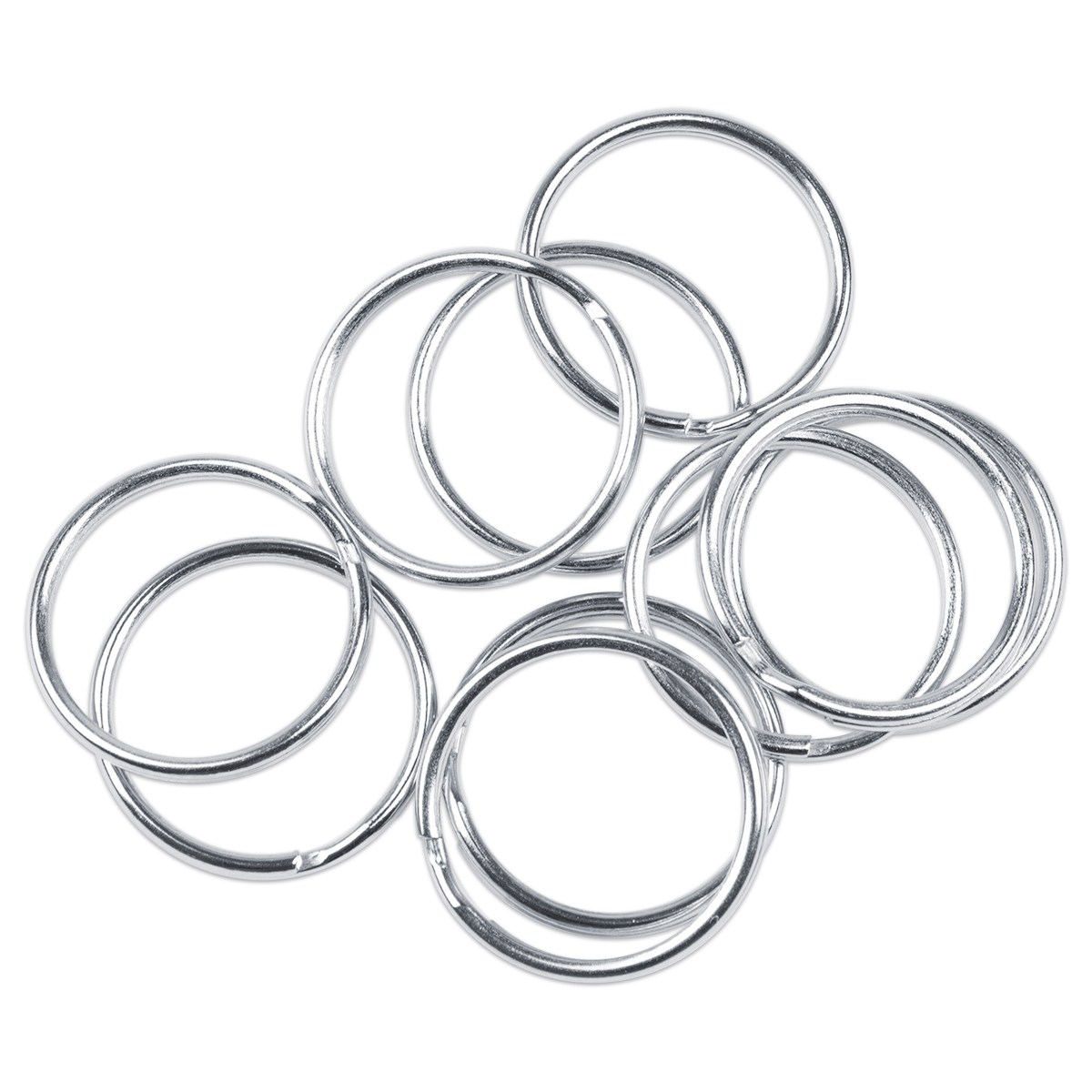 Schlüsselringe Metall 30mm 10 St. platinfarben