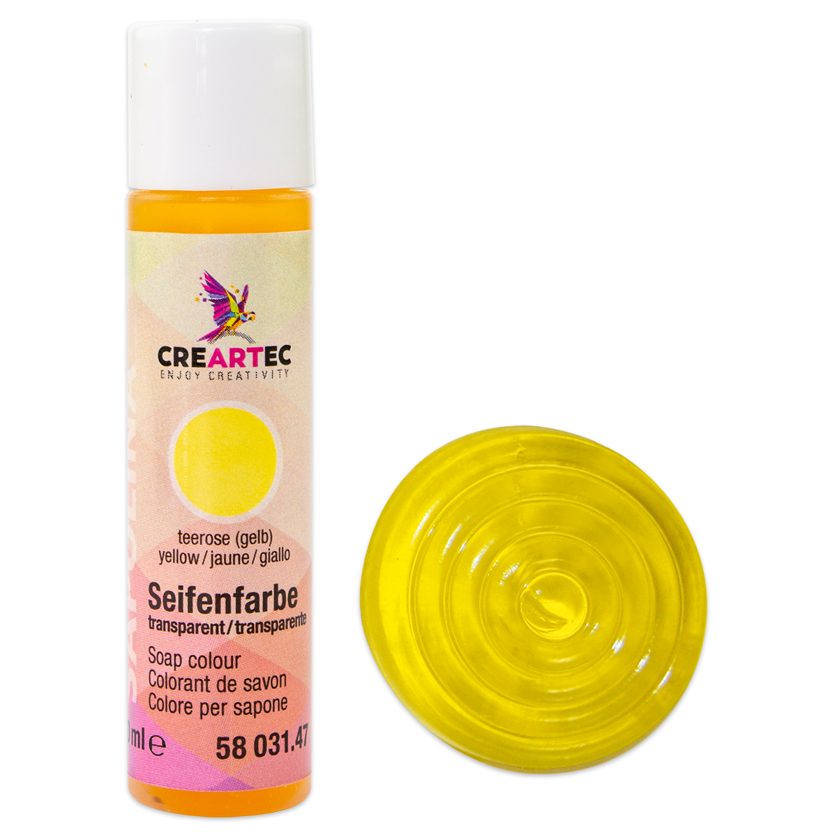5265831471hvXVpOcw2NPo Sapolina Seifenfarbe 10ml transparent teerose/gelb
