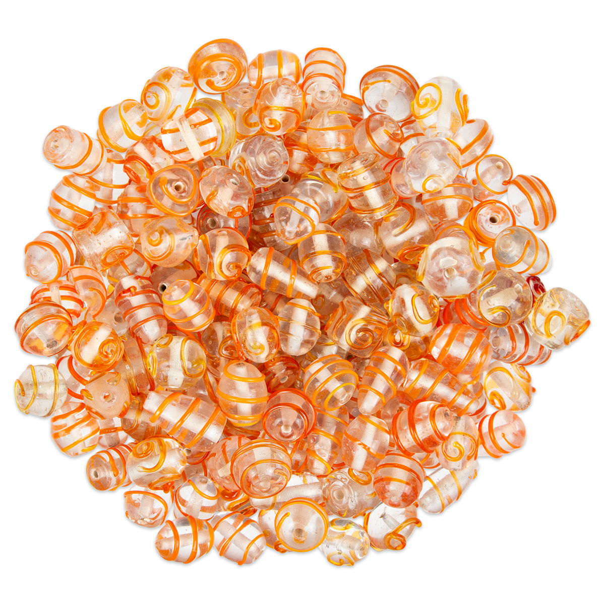 Glasperlen 9-15mm 500g orange