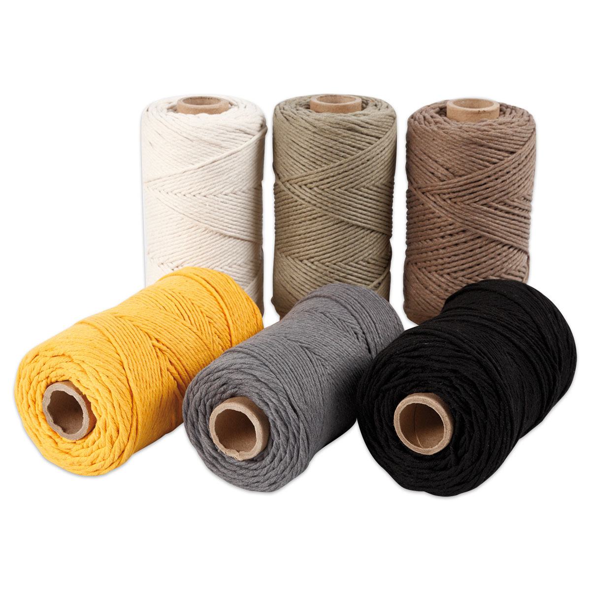Makrameegarn-Set Ø2mm 6 Farben à 330g