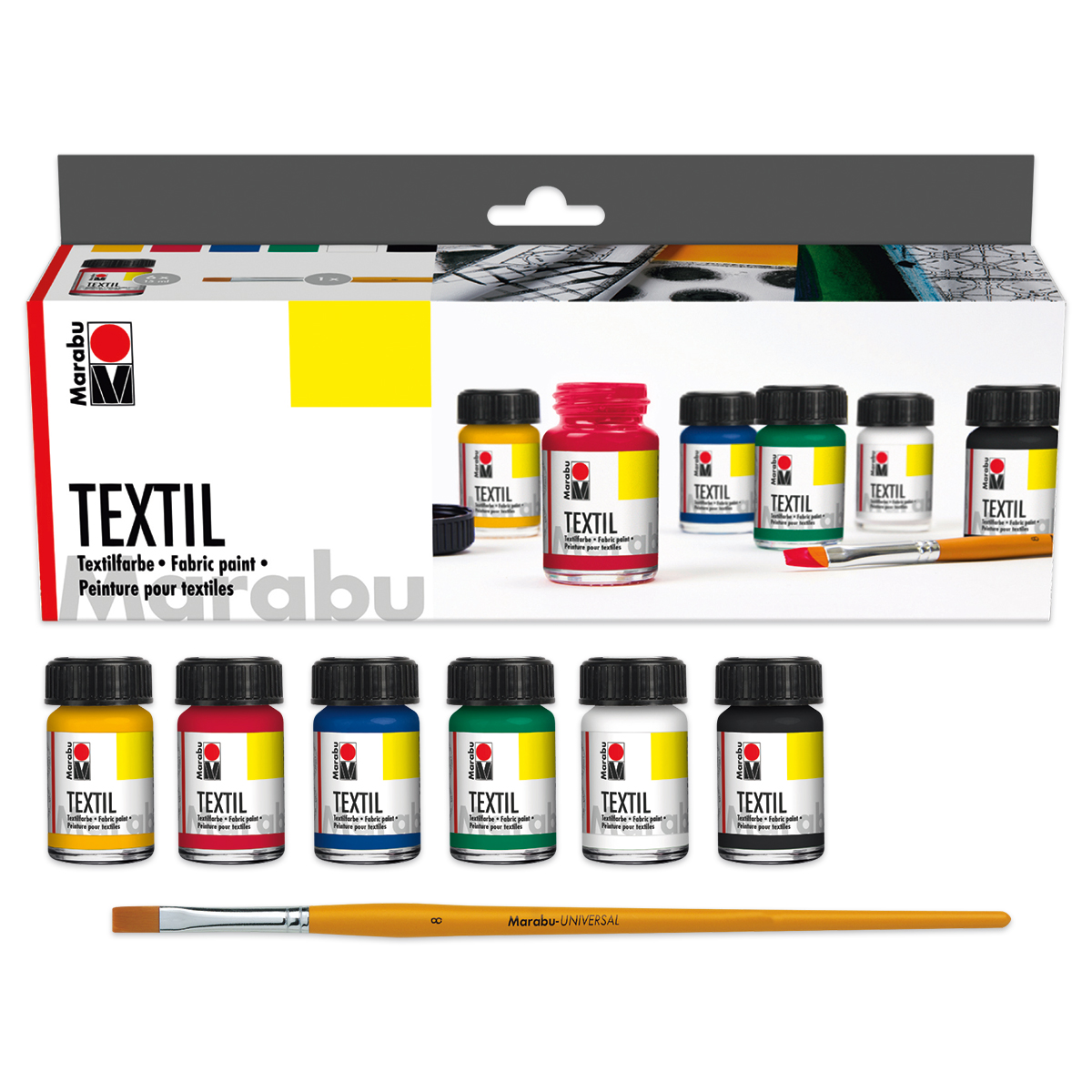 Marabu Textil Starter-Set 6 Farben à 15ml