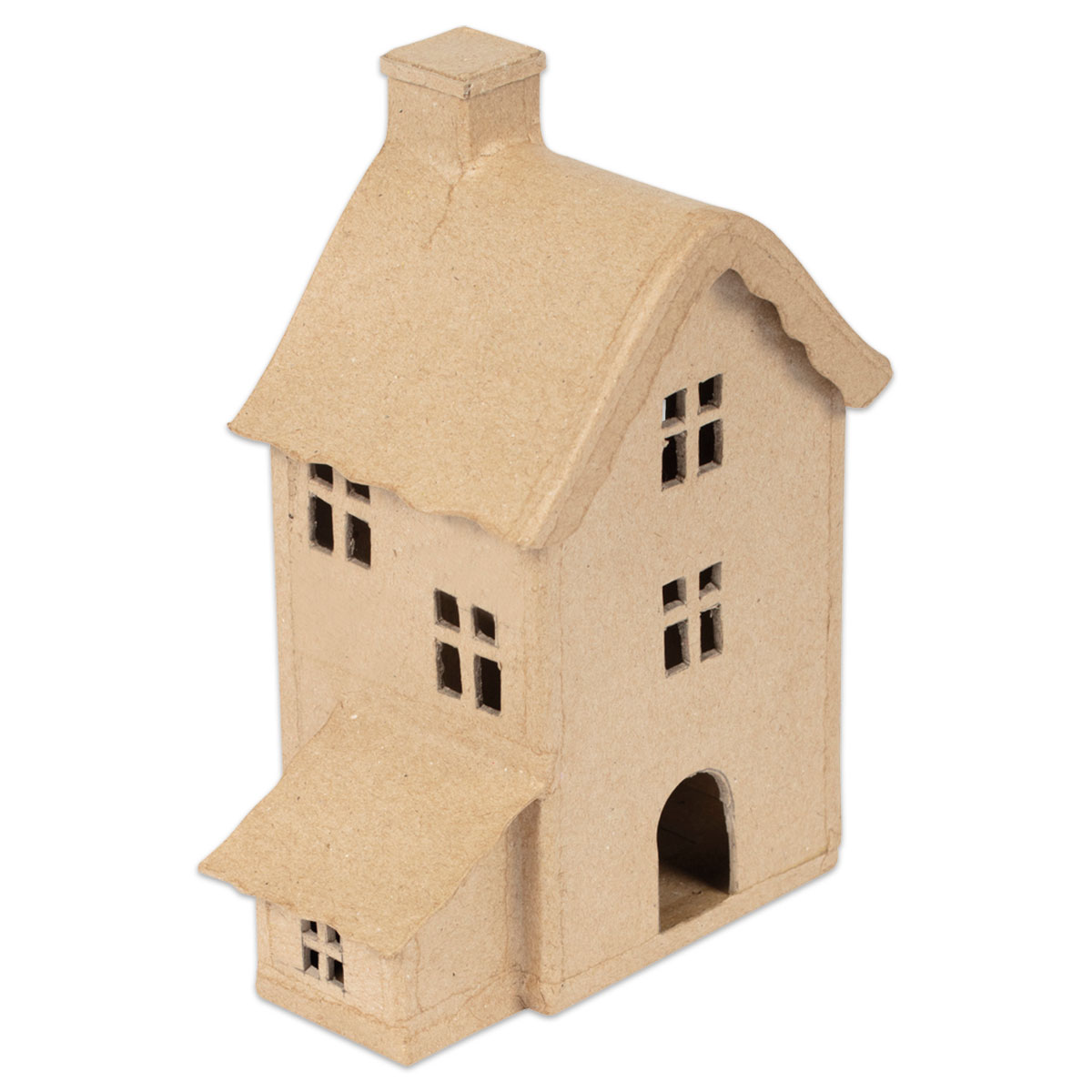 Haus hoch Pappmaché 13x7,5x16,5 cm