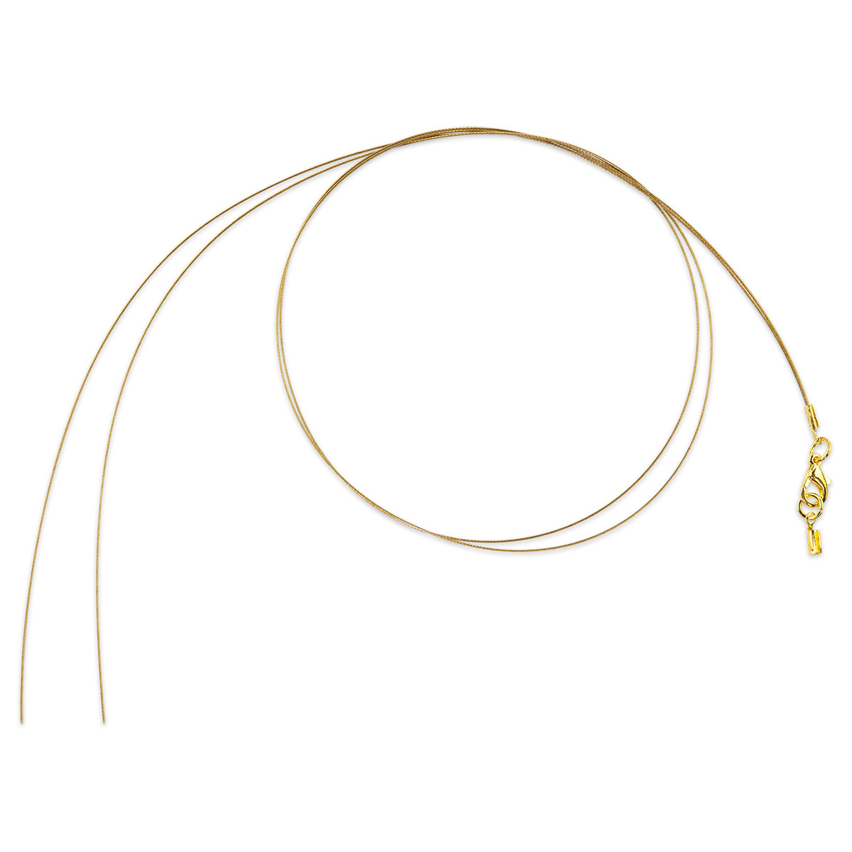 Edelstahlcollier 2-reihig 0,5mm 45cm goldfarben