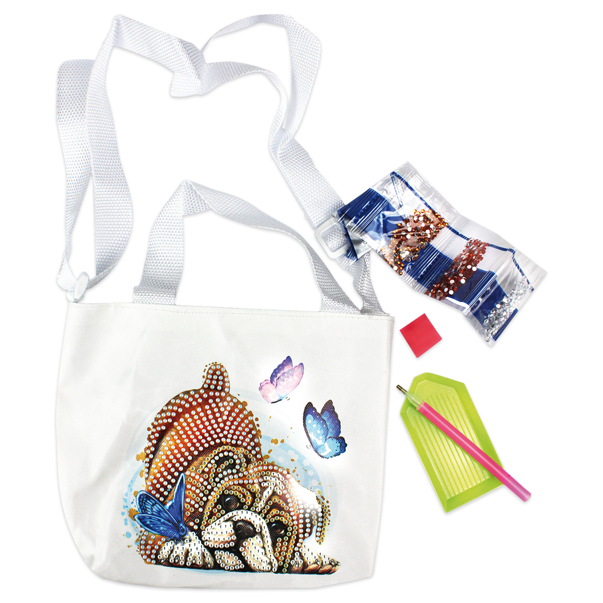 Diamond Painting Creativ-Set Tasche Welpe