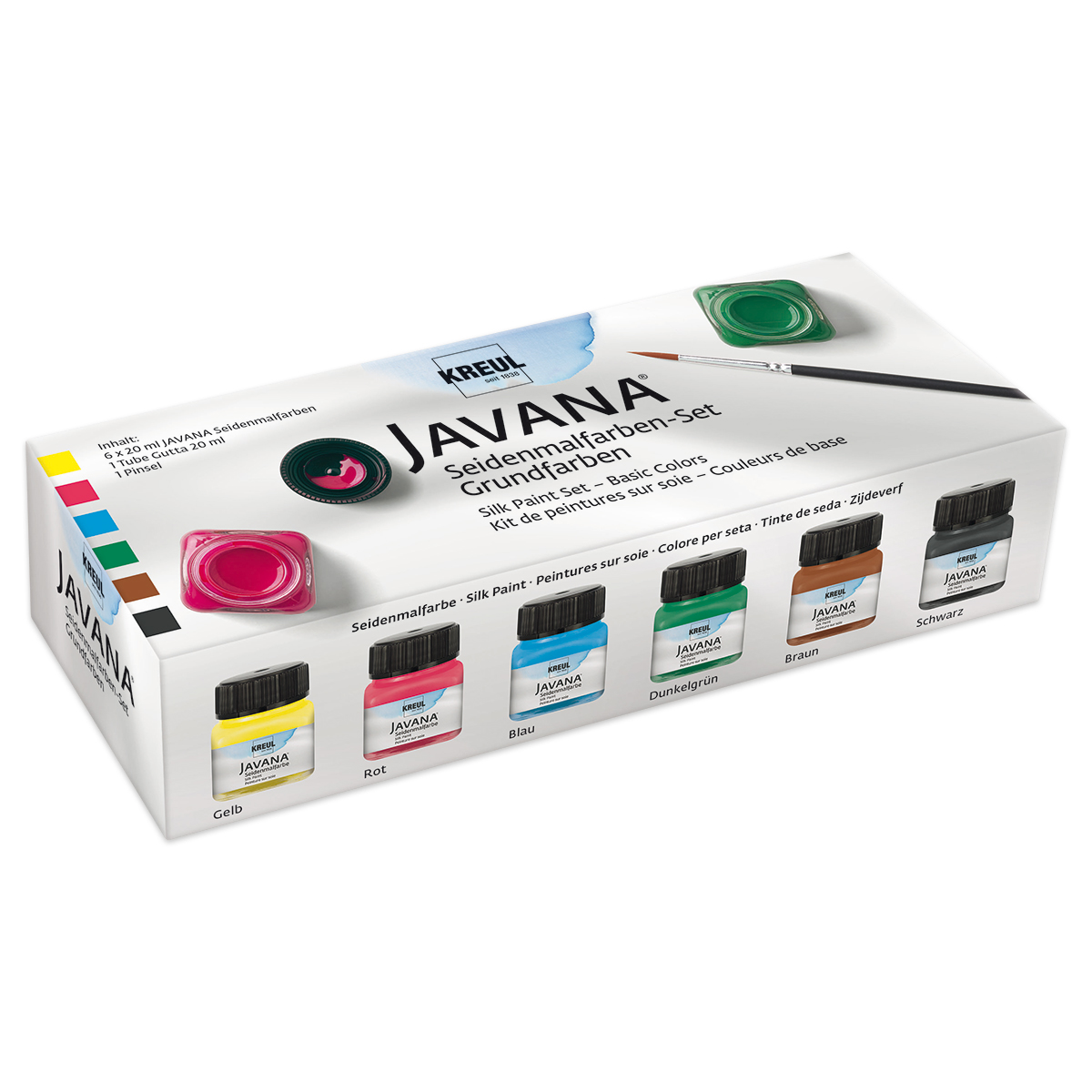 KREUL Javana Seidenmal-Set Grundfarben 6 Farben à 20ml