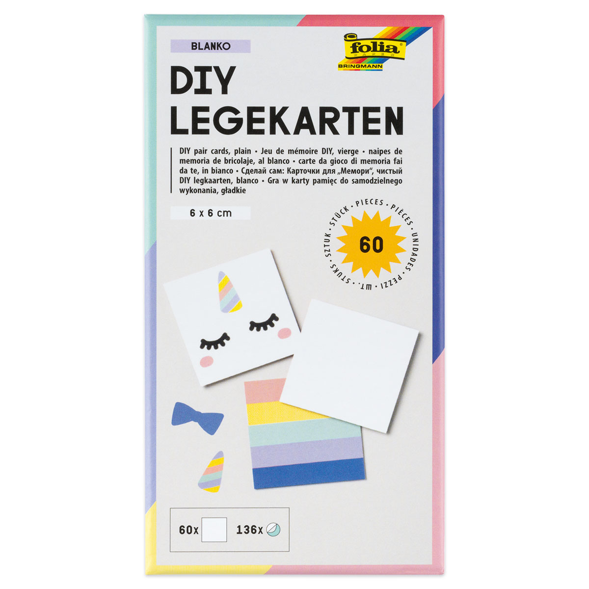 DIY Legekarten 6x6cm 60 St. Blanko