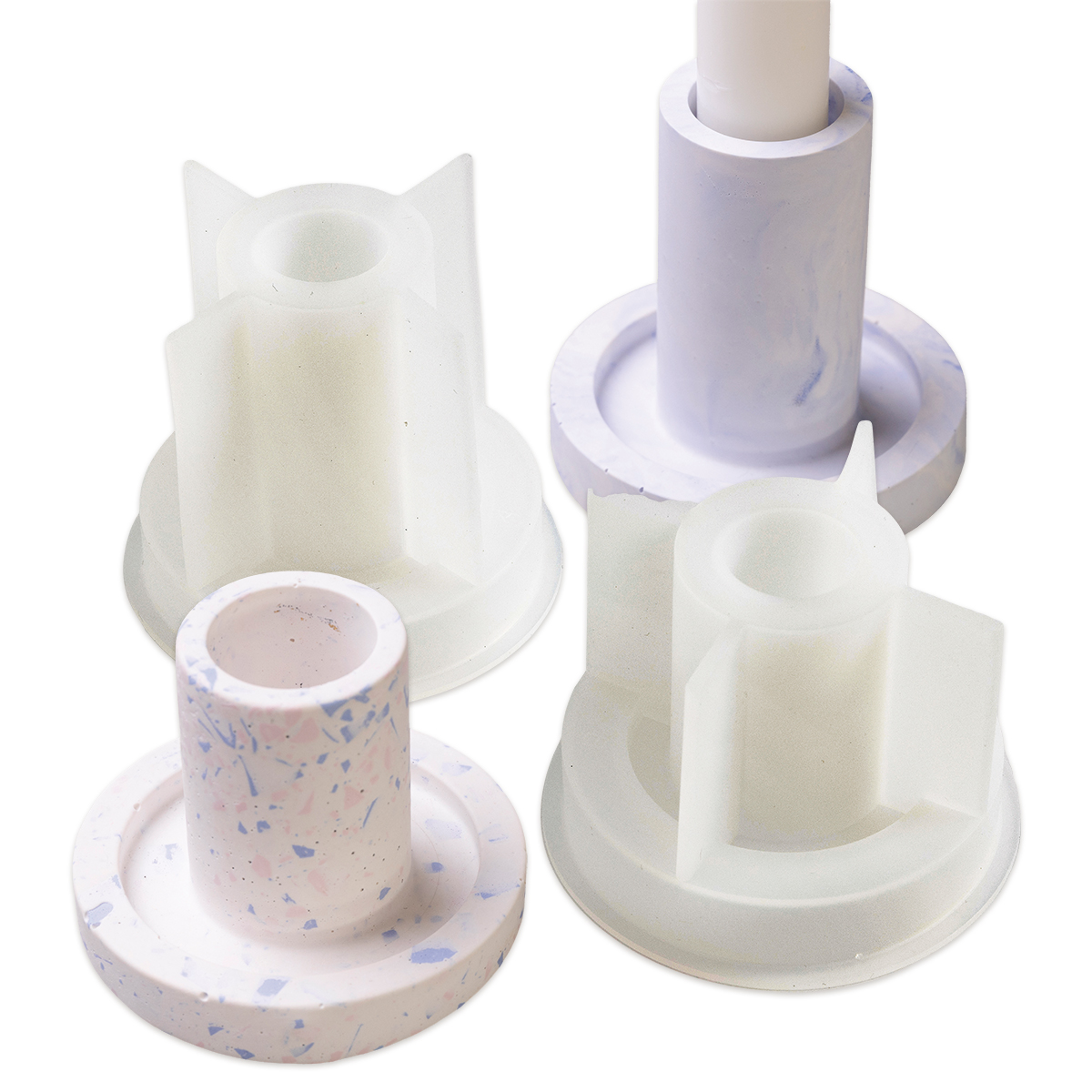 Silikonform Kerzenhalter 2er-Set
