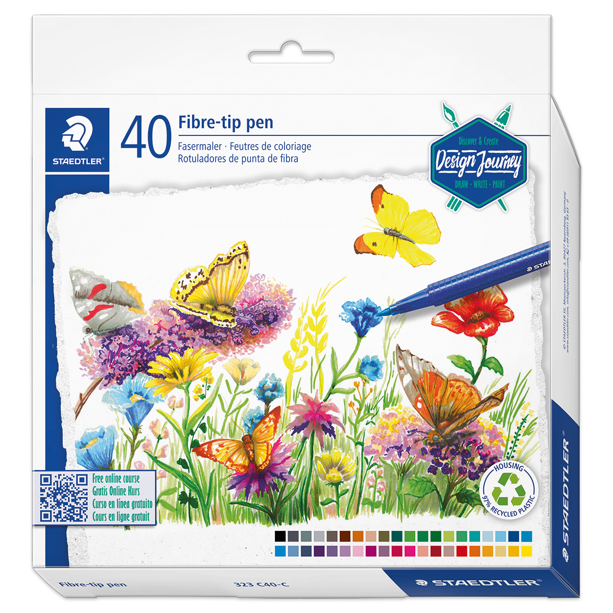 triplus Fasermaler 323 Strichbreite 1mm 40 St./Farben