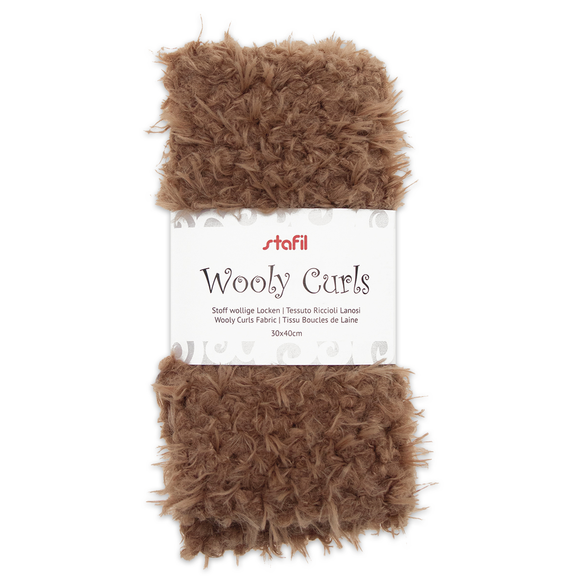 Stoff Wooly Curls 30x40cm braun