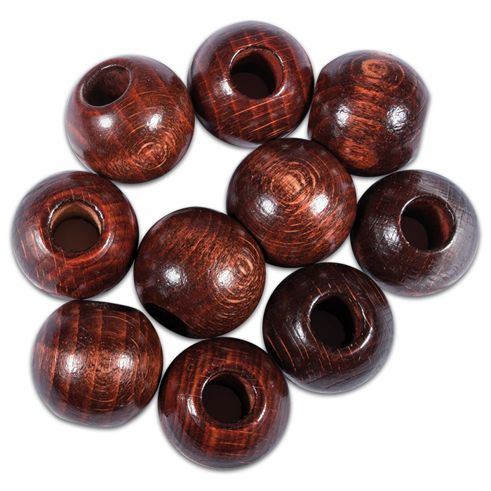 Rundperlen Holz Ø 15mm 25 St. braun lackiert