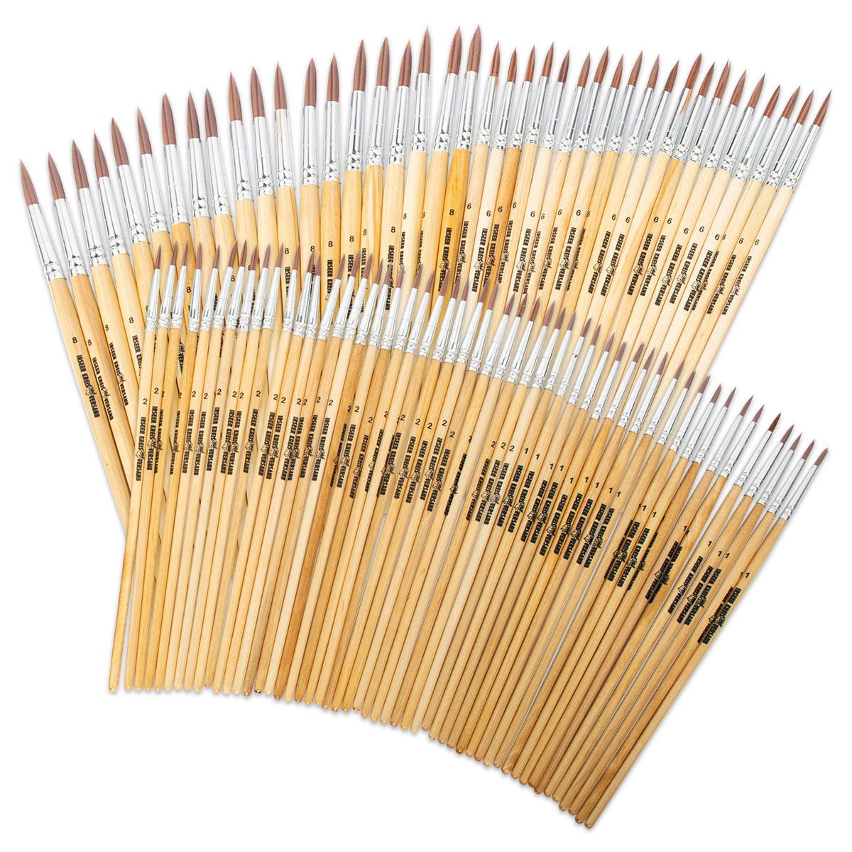 Pinsel Synthetik rund 80er-Set Gr. 1/2/6/8 je 20 St.