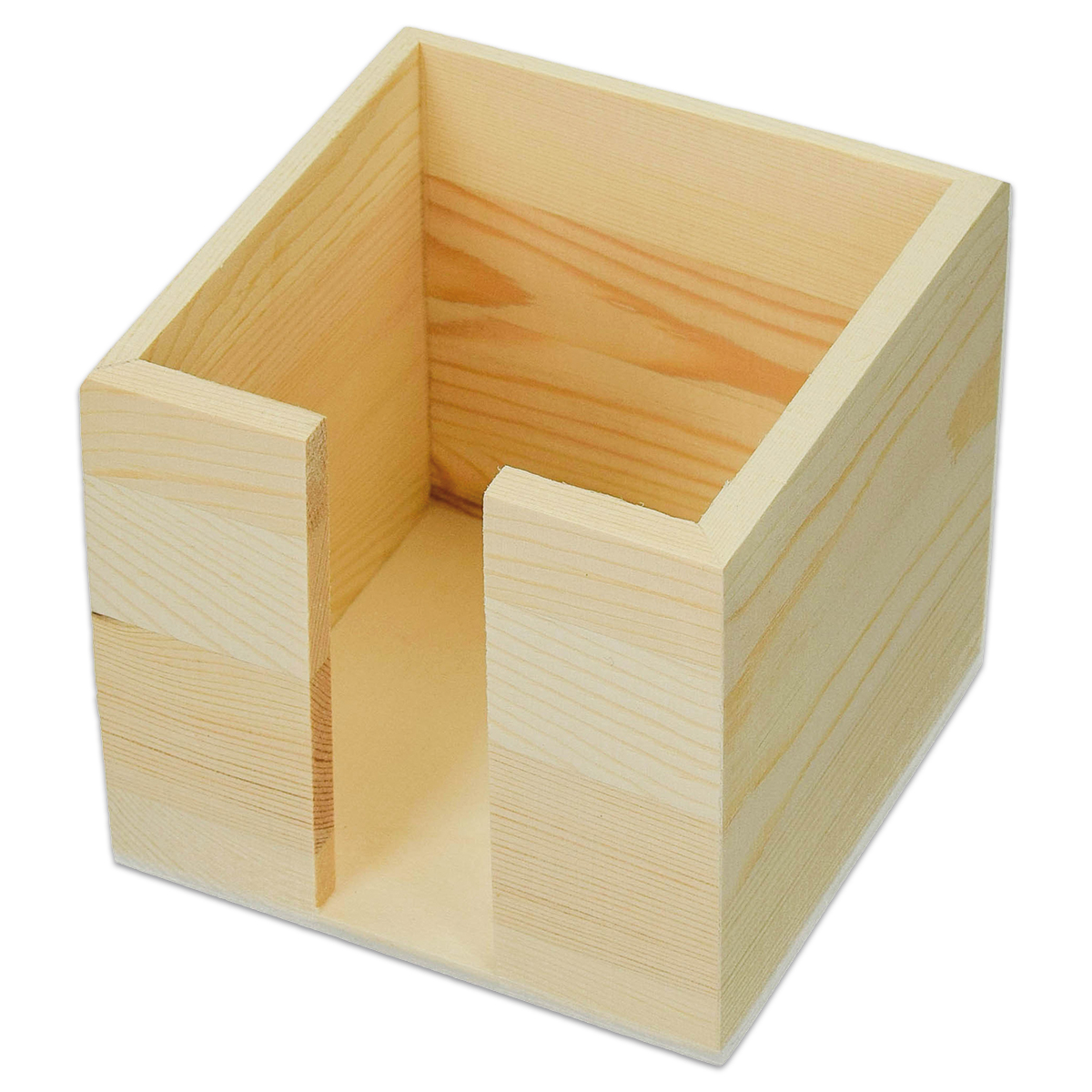 Zettelbox Holz 11x11x10cm natur