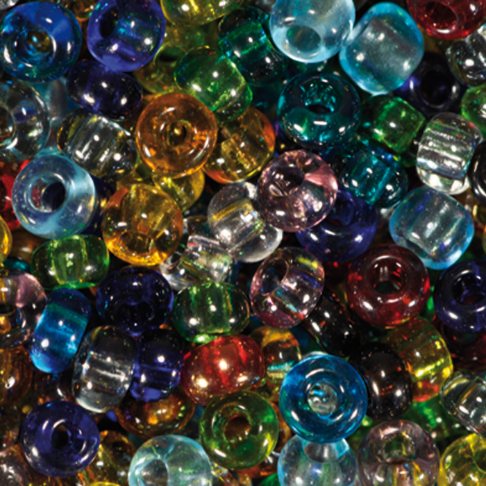 Rocailles transparent 2,6mm 500g mix