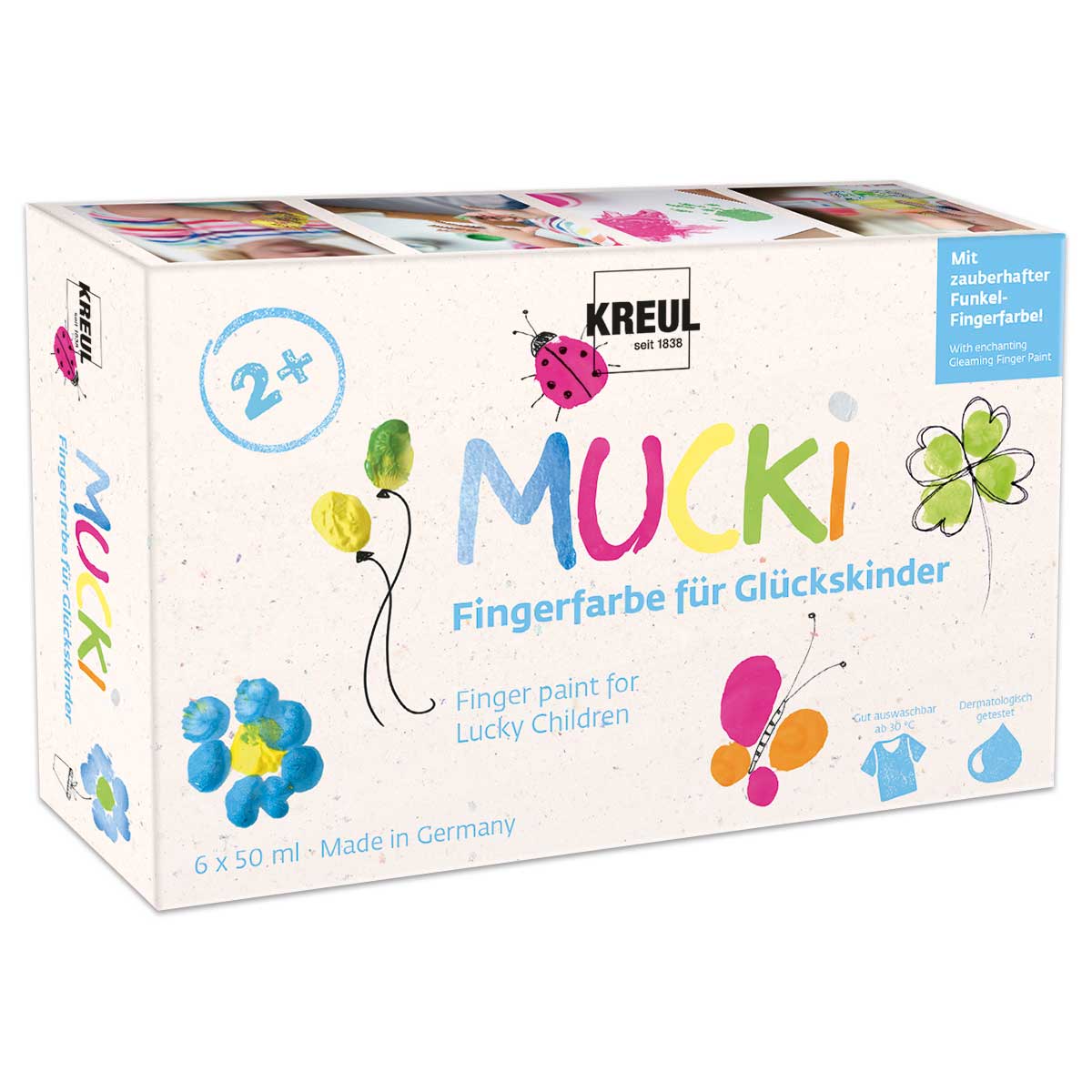 52023050RGElcBlFAV2ad MUCKI Glückskinder Fingermalfarben-Set 6 Farben à 50ml