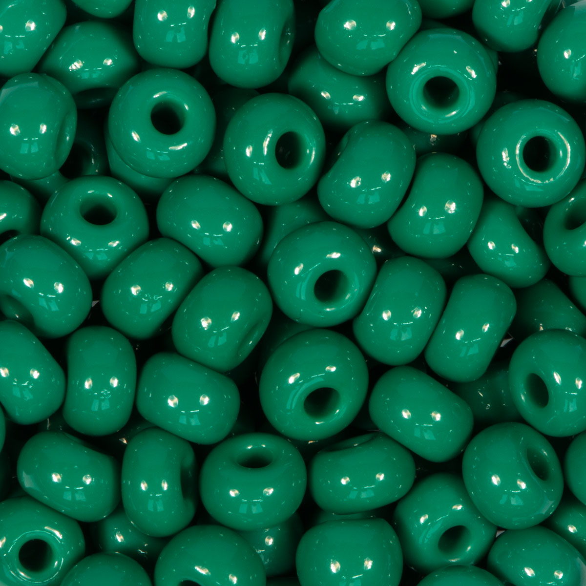 Rocailles satt glänzend 4,5mm 500g dunkelgrün