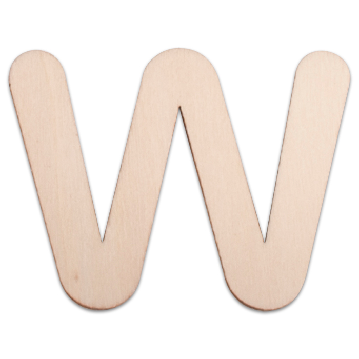 Holzbuchstabe W ca. 3mm 6cm hoch natur