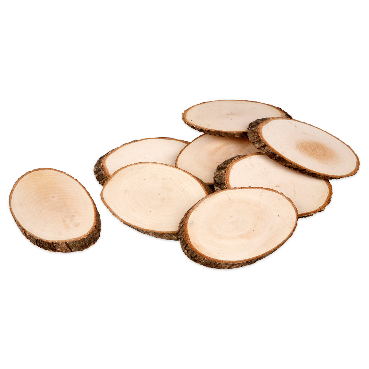 Holzscheiben mit Borke 110x75x8mm 12 St. natur