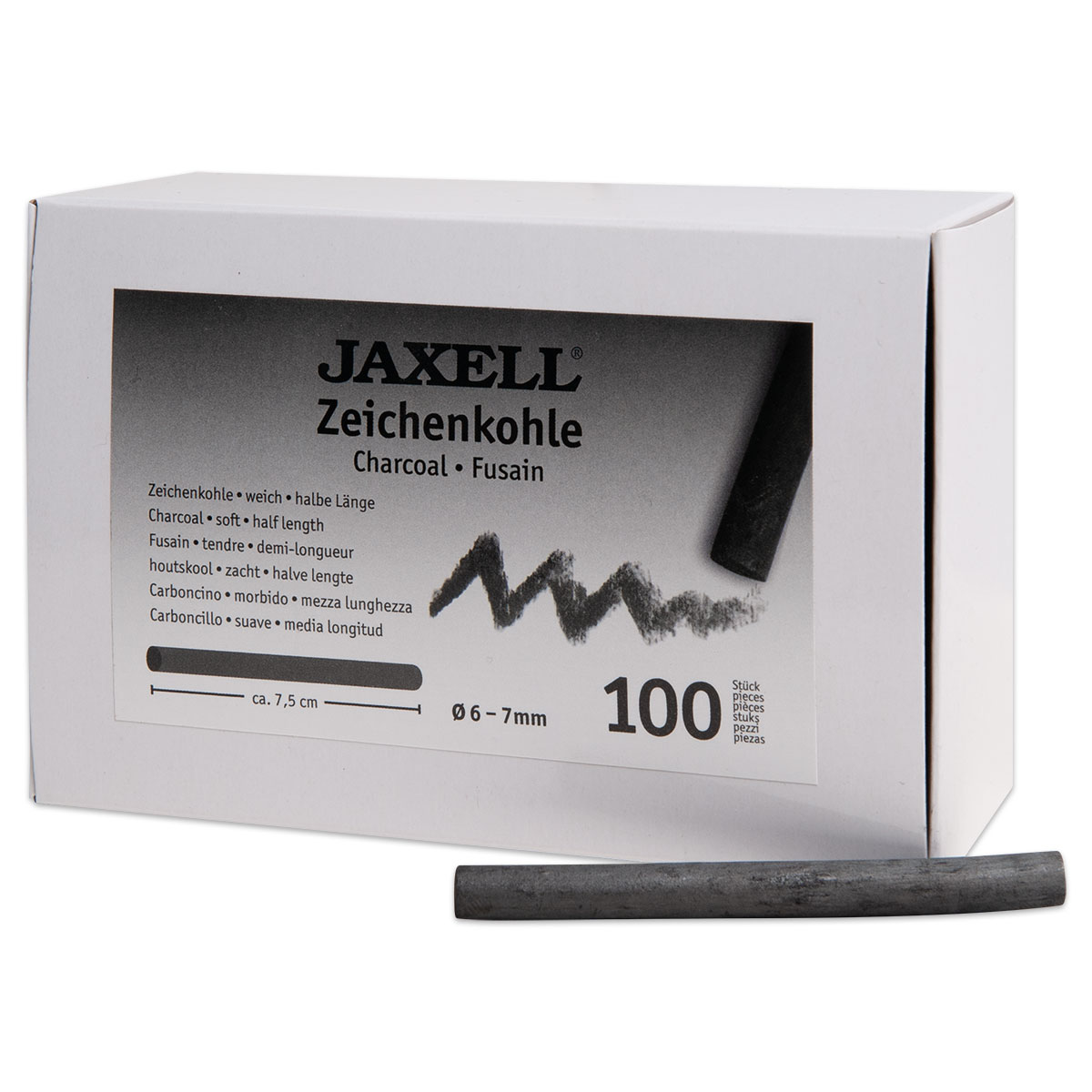 Jaxell Zeichenkohle-Set 7,5cm lang 100 St.