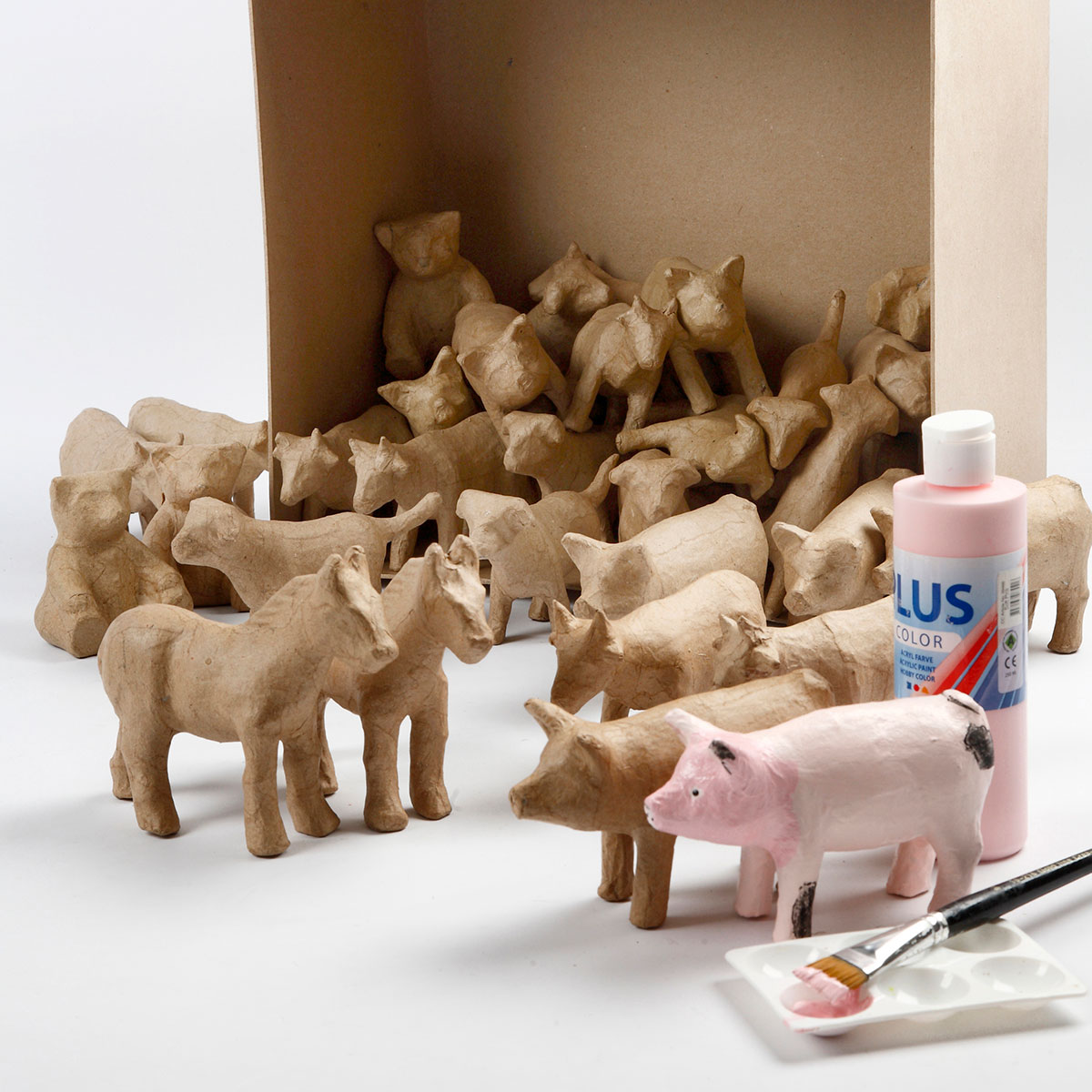 50326689_1xVOeqL5I368VU Pappmaché-Tiere in der Box ca. 8-12cm 60 St.