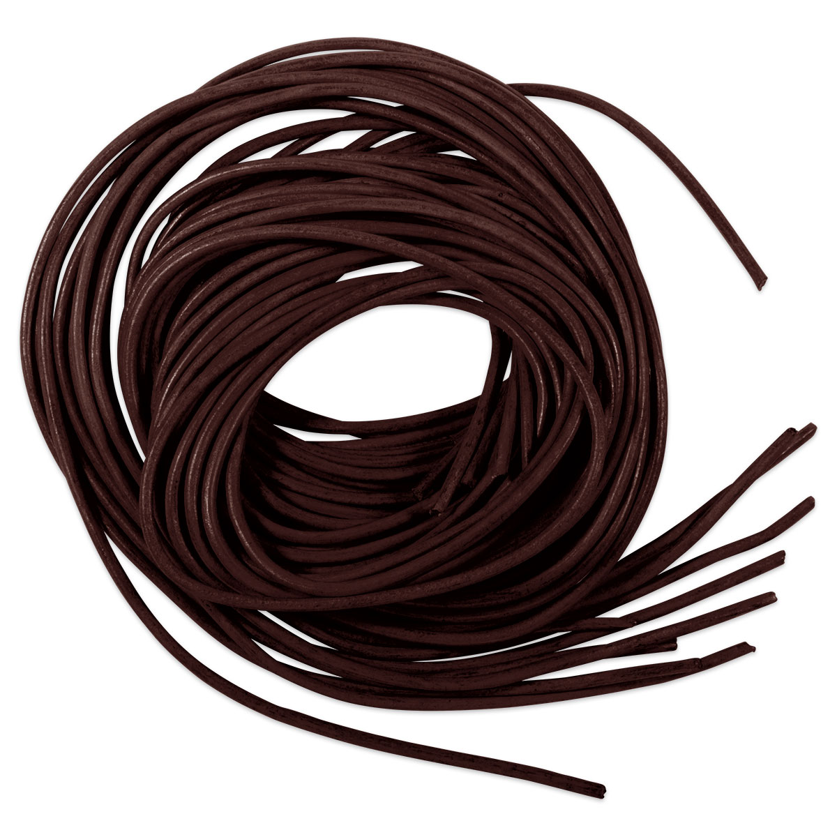 Lederriemchen rund 2mm 1m 10 St. dunkelbraun