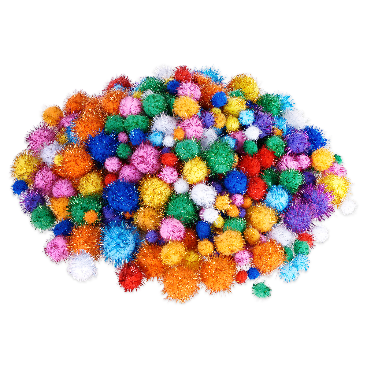 Glitzerpompons Acryl Ø ca. 1,5-4cm 400 St. bunt