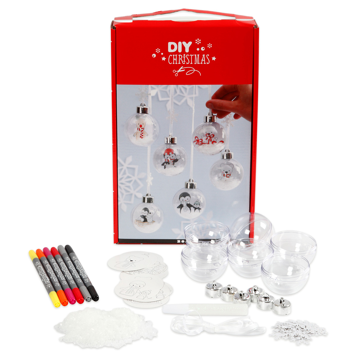 Kreativset zweiteilige Deko-Kugeln Weihnachten