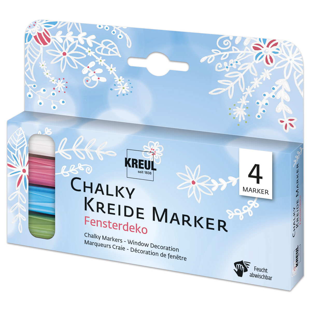 KREUL Chalky Kreide Marker-Set  4 St./Farben Fensterdeko