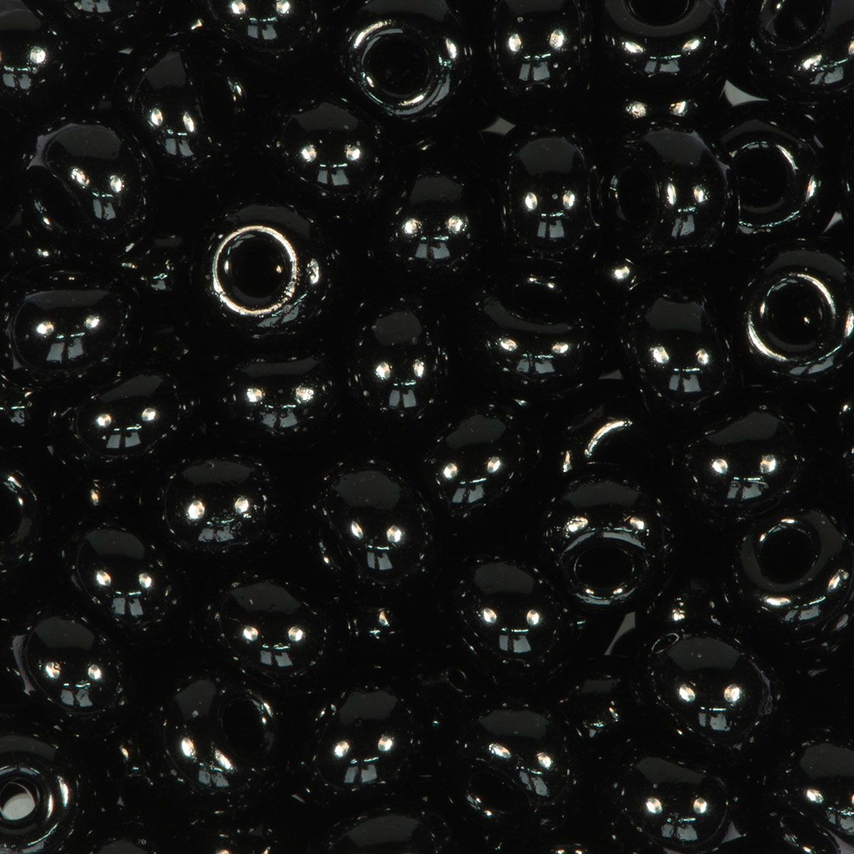 Rocailles satt glänzend 4,5mm 500g schwarz
