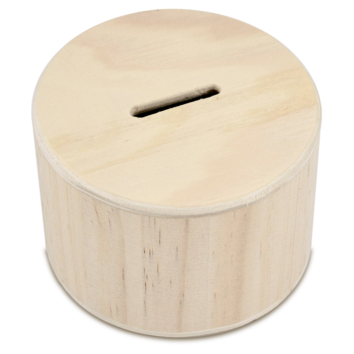 50235026 Spardose rund Holz h5,8/7,5cm Ø 9cm natur