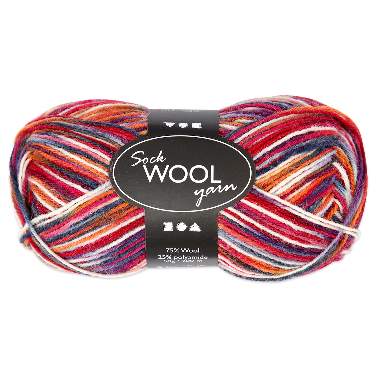Sockenwolle 50g blau-rot