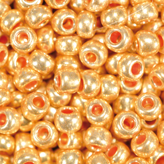 Rocailles metallic glänzend 2,6mm 17g goldfarben