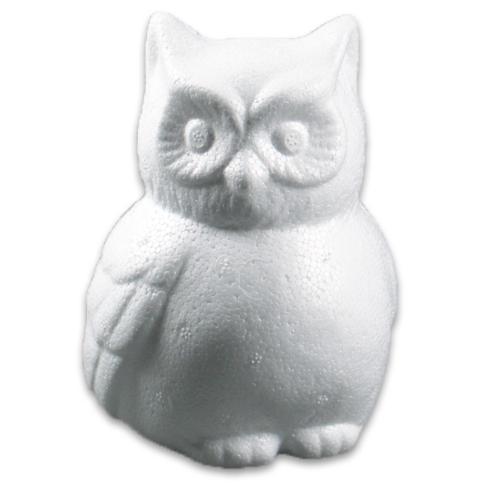 Styropor-Eule 13cm weiß