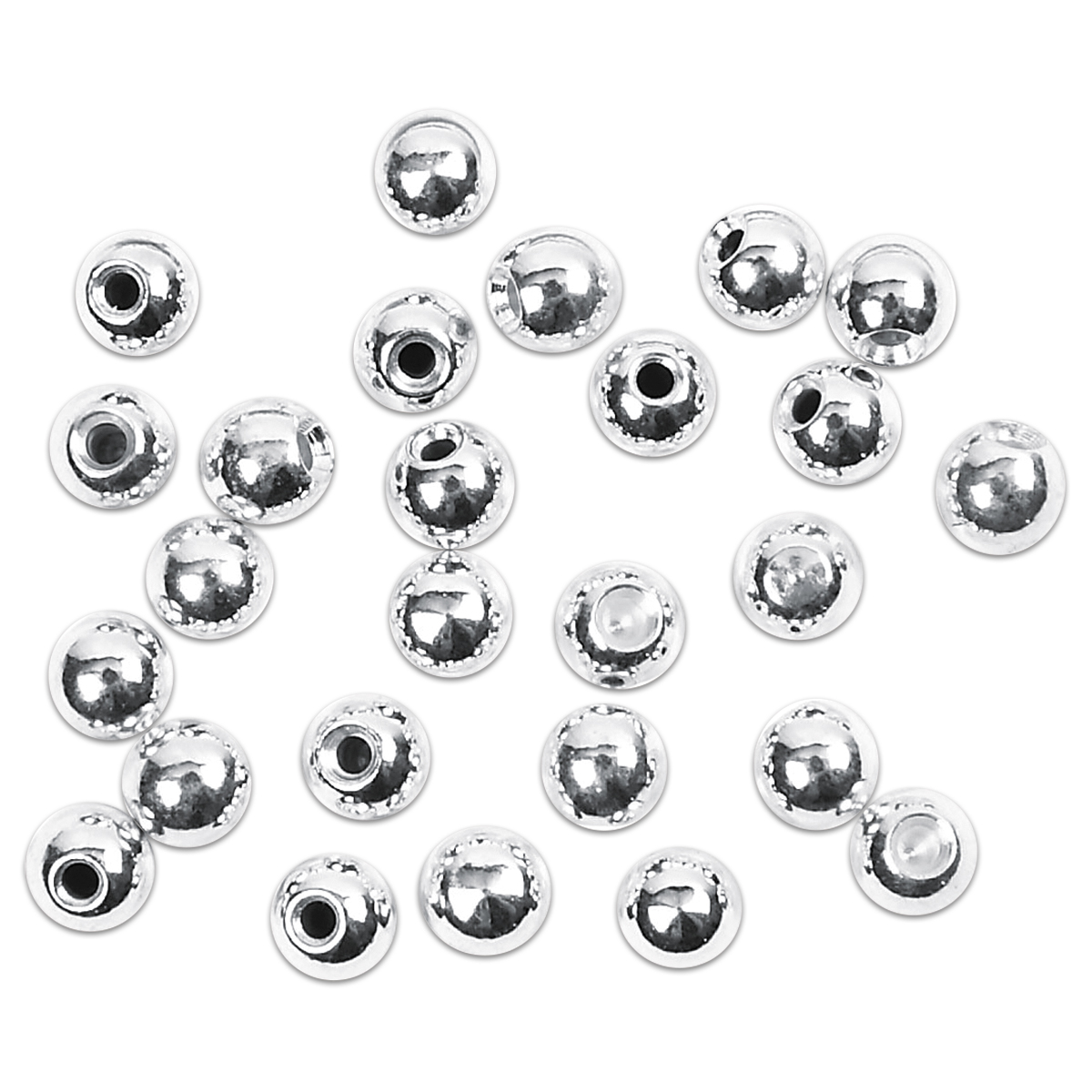 Endkugeln 3mm Lochgröße 1mm 20 St. versilbert