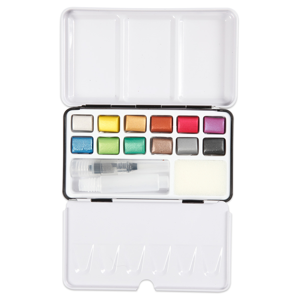 Art Aqua Malkasten 12 Aquarellfarben metallic
