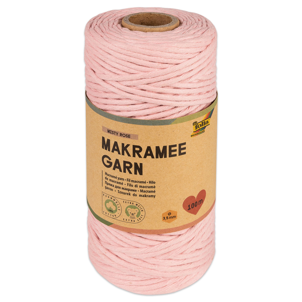 Makramee Garn Ø 3,5mm 100m altrosa