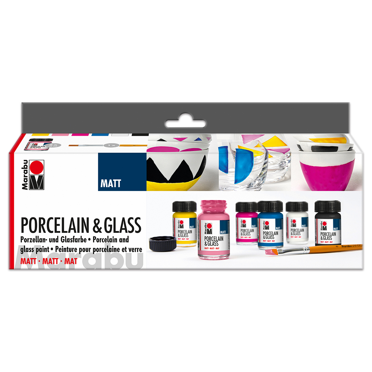 Marabu Porcelain & Glass Matt Starterset 6 Farben à 15ml