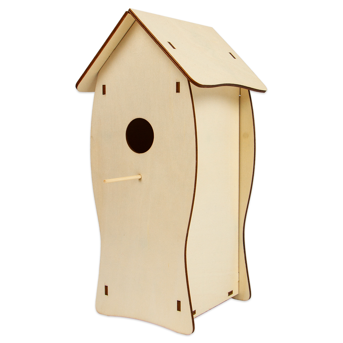 Nistkasten geschwungen Holz 4mm 32x15x16cm natur
